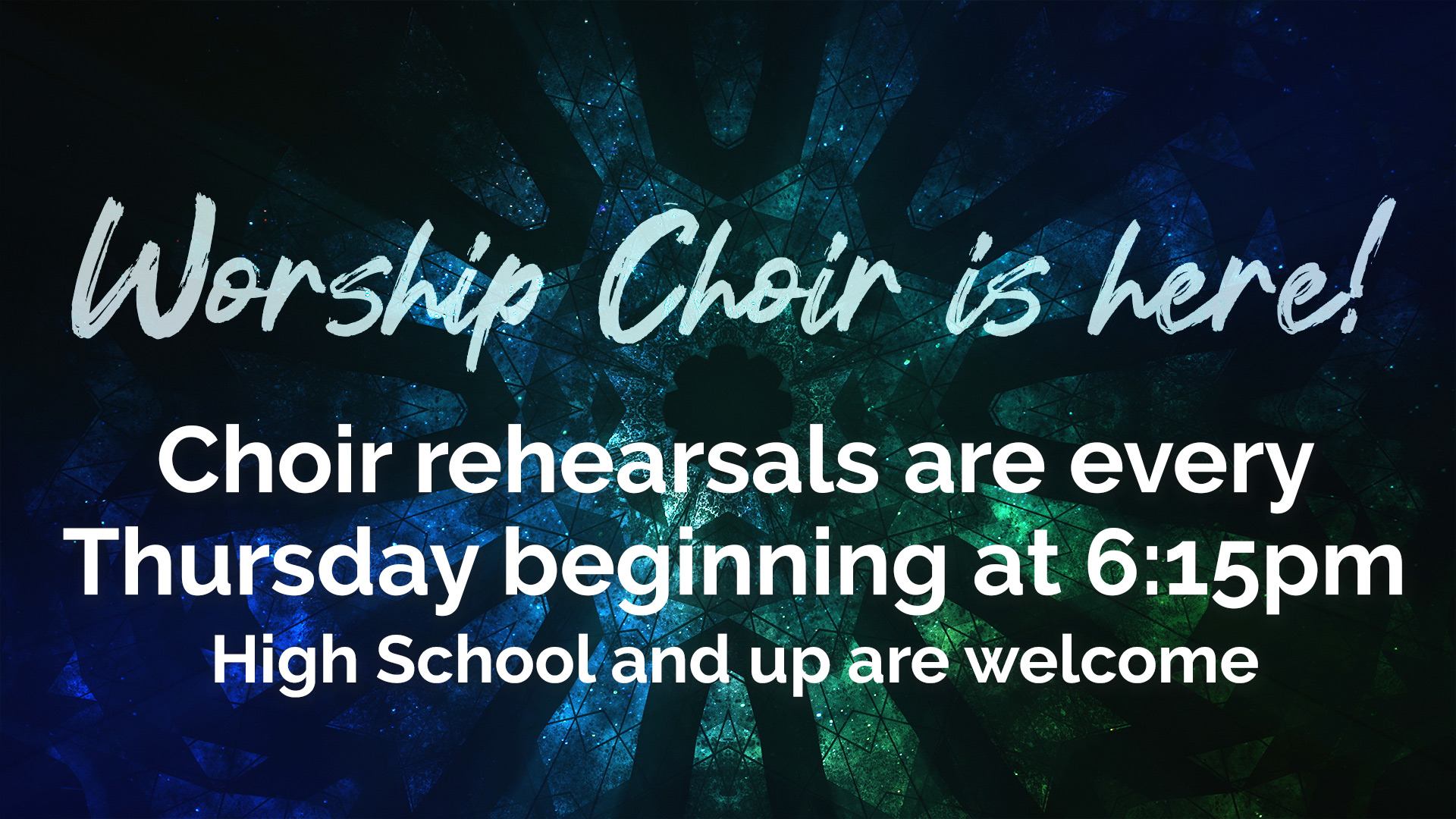 Worship Choir Begins Jan. 13th